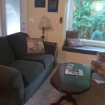 Comfortable sitting area overlooking the garden