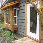 Private suite entrance beside the garden path