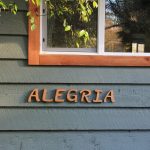 Alegria lettering on the suite exterior